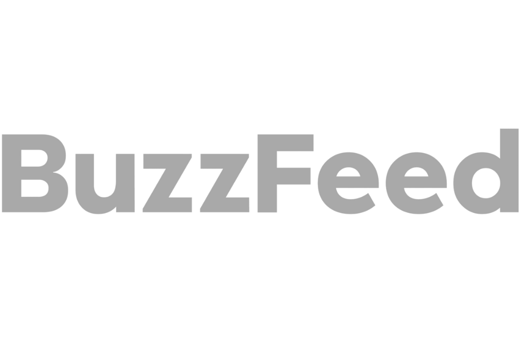 BuzzFeed logo in gray on a white background